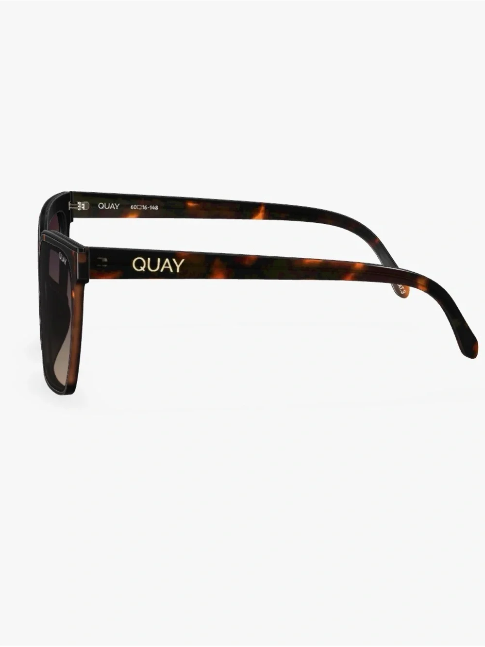 QUAY Level Up Square Sunglasses for Women - Tortoise/Smoke Taupe